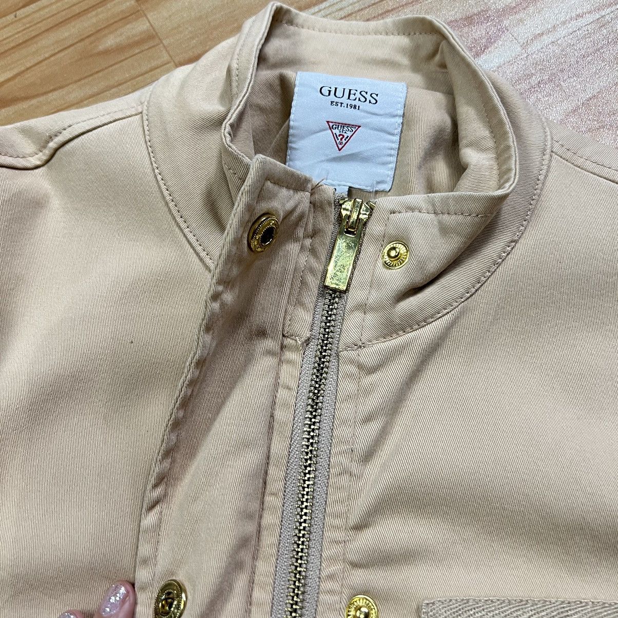 GUESS LIGHT BROWN LIGHT y2k JACKET MULTI POCKET