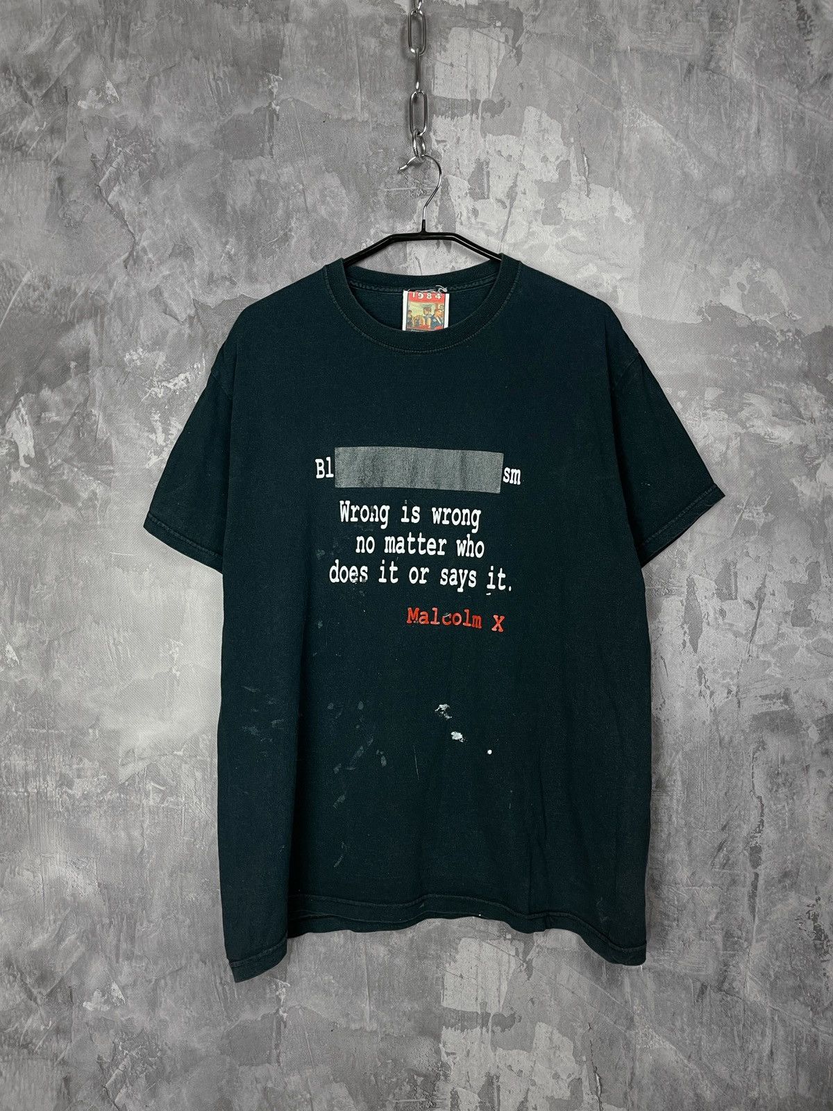 Band Tees × Vintage Vintage Distressed Malcolm X T-Shirt tee shirt slogan Size US L / EU 52-54 / 3 - 1 Thumbnail