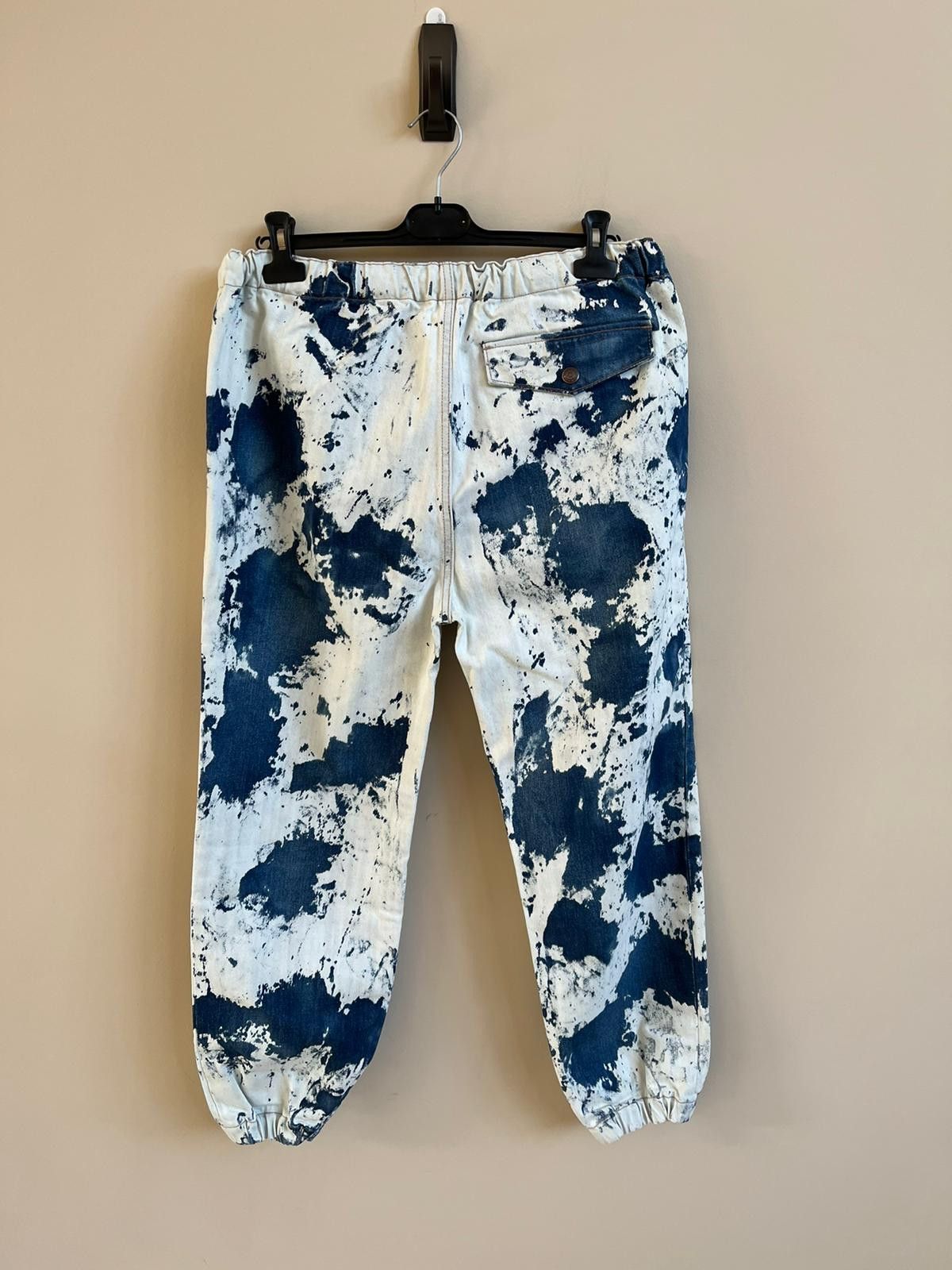 Celine Bleach Spot Denim Jogger in Blue & White Size US 30 / EU 46 - 14 Thumbnail