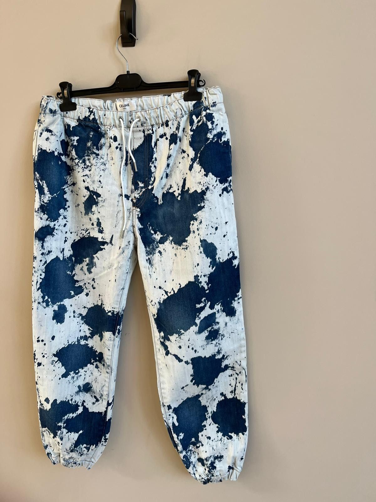 Celine Bleach Spot Denim Jogger in Blue & White Size US 30 / EU 46 - 8 Thumbnail