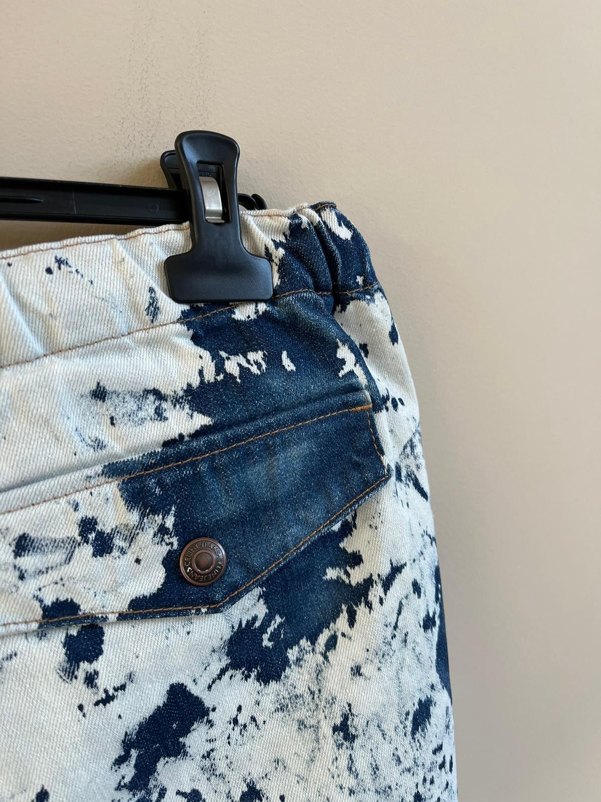 Celine Bleach Spot Denim Jogger in Blue & White Size US 30 / EU 46 - 13 Thumbnail