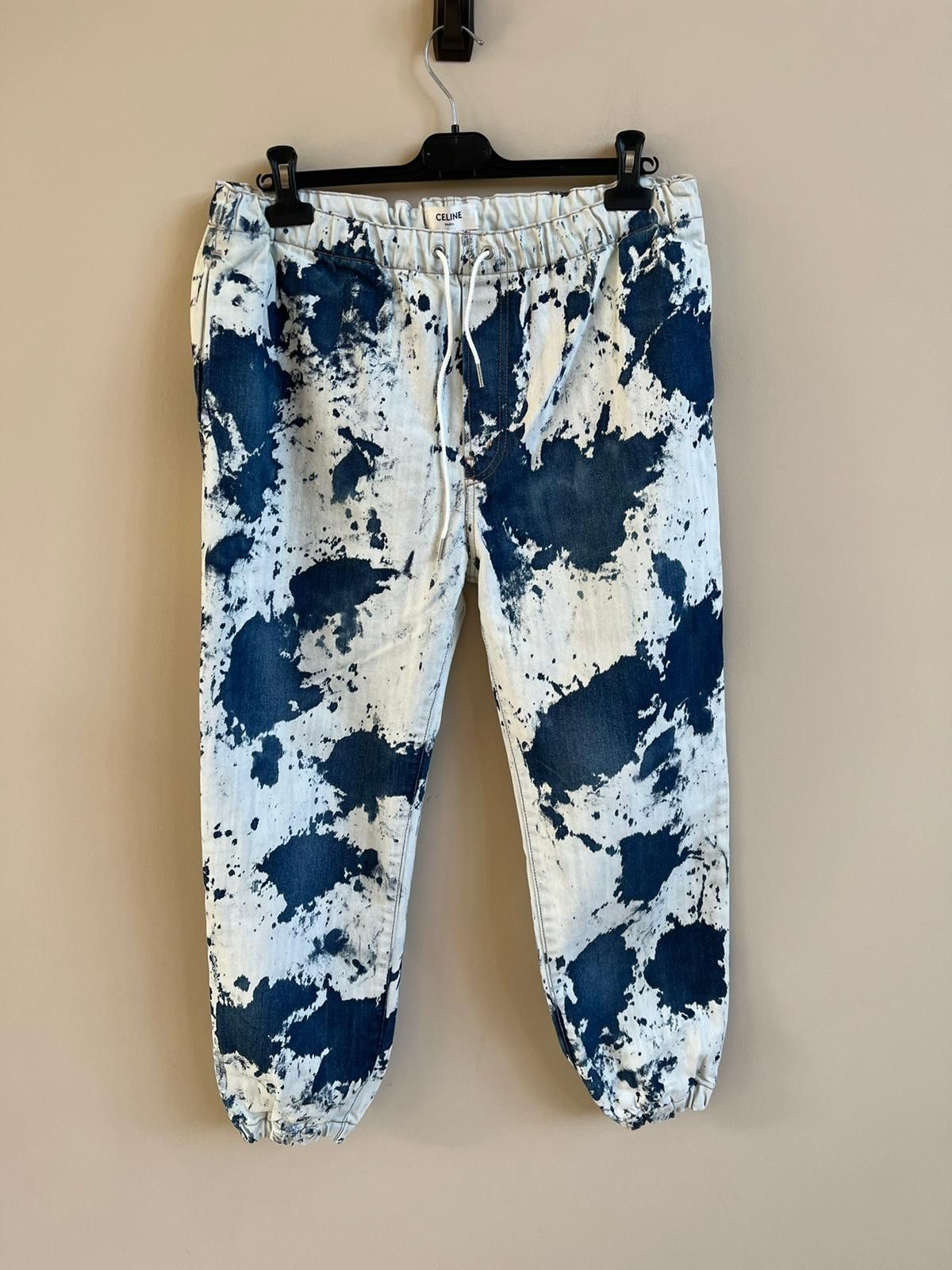 Celine Bleach Spot Denim Jogger in Blue & White Size US 30 / EU 46 - 3 Thumbnail