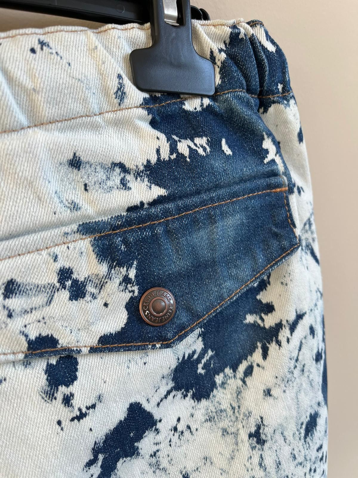 Celine Bleach Spot Denim Jogger in Blue & White Size US 30 / EU 46 - 16 Thumbnail