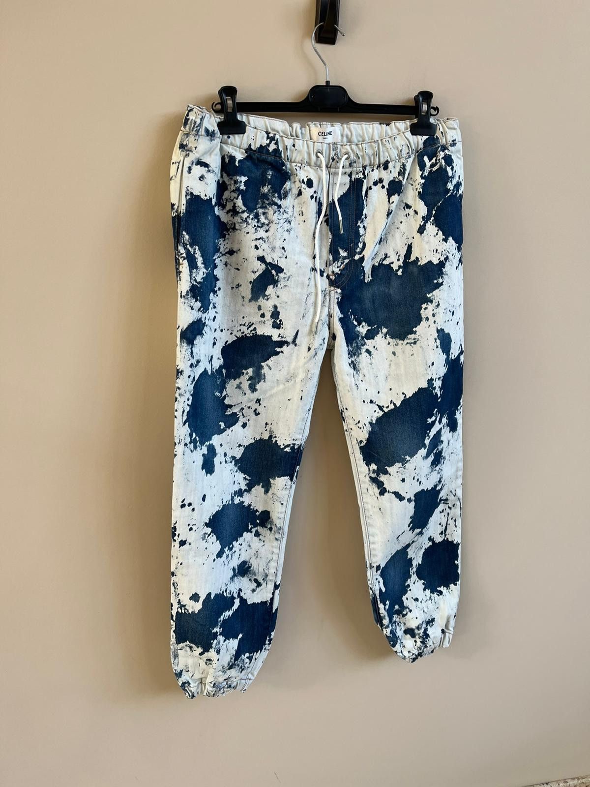 Celine Bleach Spot Denim Jogger in Blue & White Size US 30 / EU 46 - 2 Thumbnail