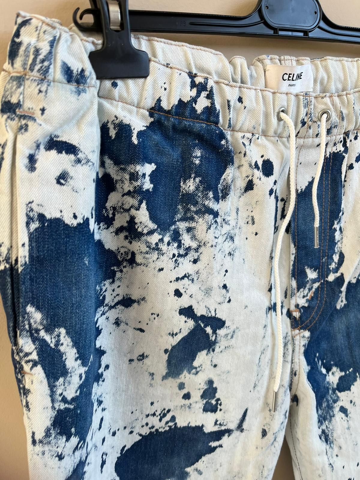 Celine Bleach Spot Denim Jogger in Blue & White Size US 30 / EU 46 - 4 Thumbnail