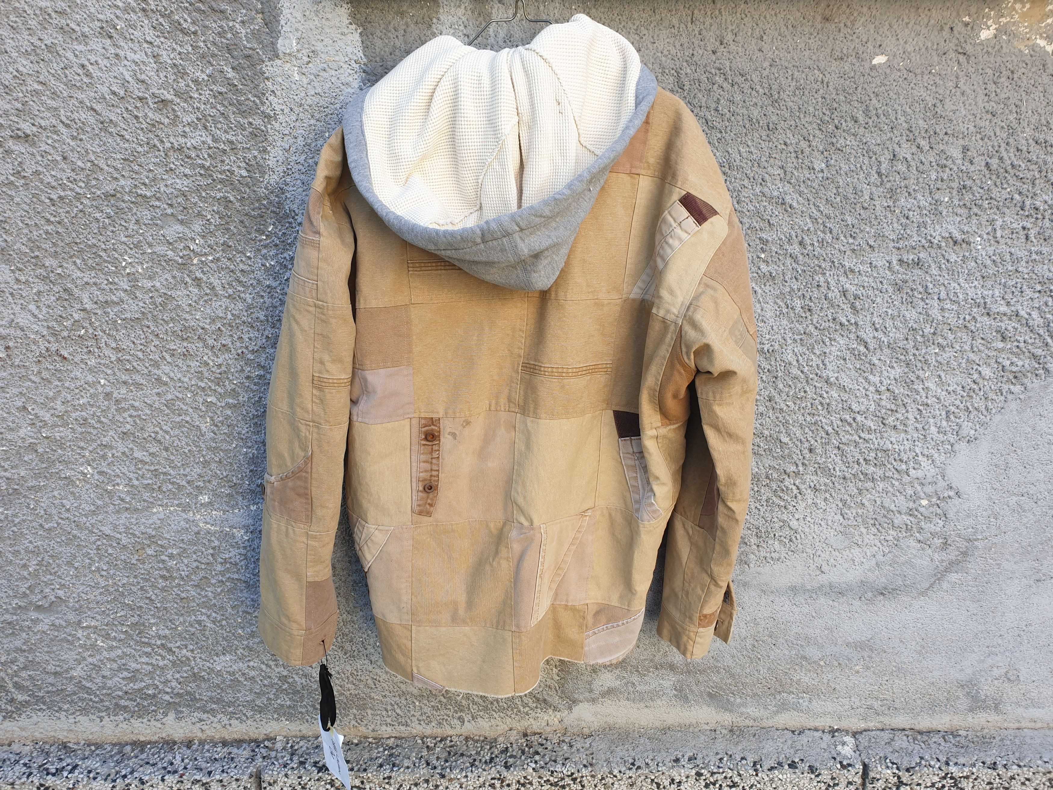 Greg Lauren $3750 GREG LAUREN Tan Work Canvas Scrapwork Hooded Jacket Size US XXL / EU 58 / 5 - 12 Thumbnail