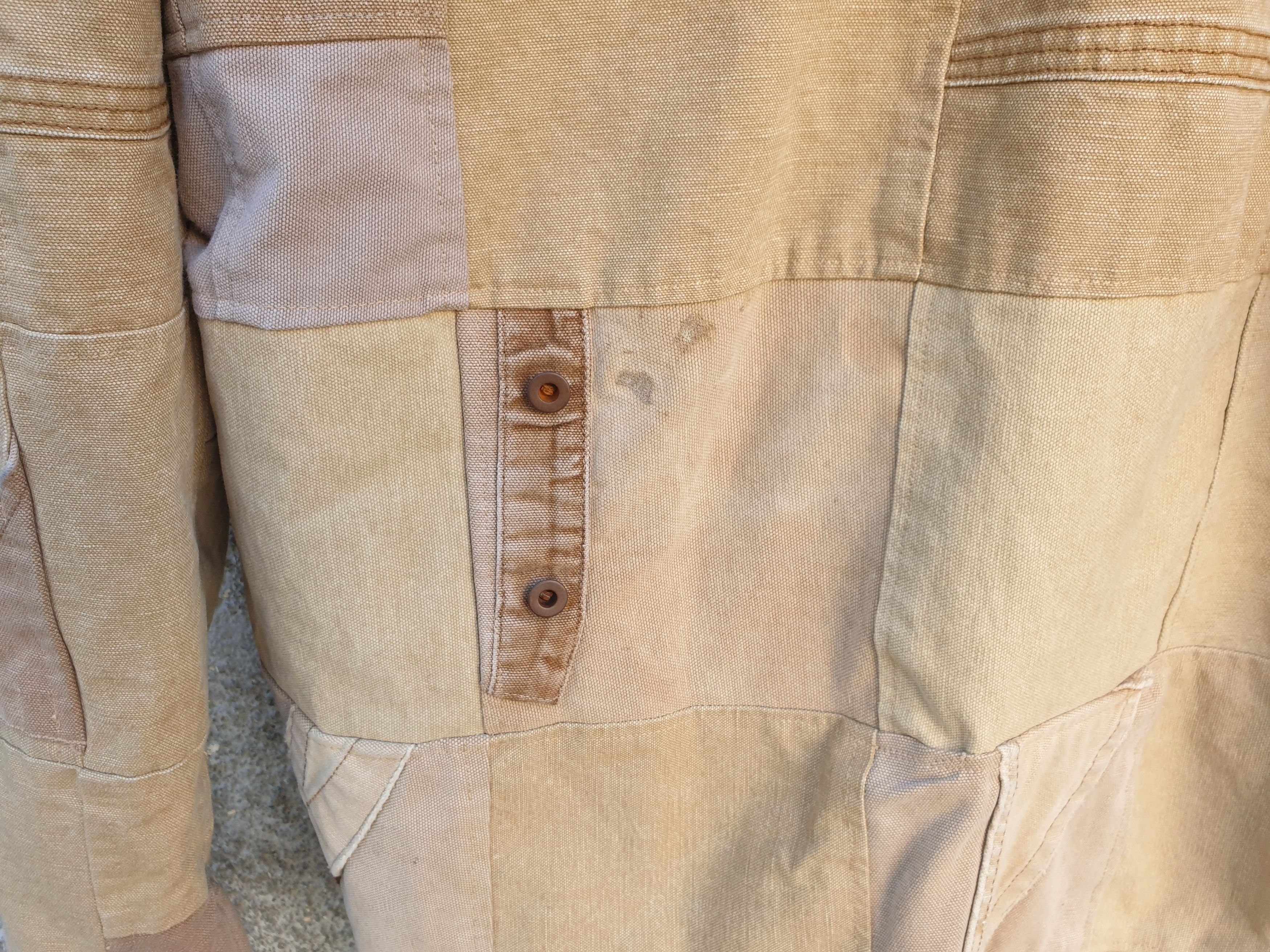 Greg Lauren $3750 GREG LAUREN Tan Work Canvas Scrapwork Hooded Jacket Size US XXL / EU 58 / 5 - 16 Thumbnail
