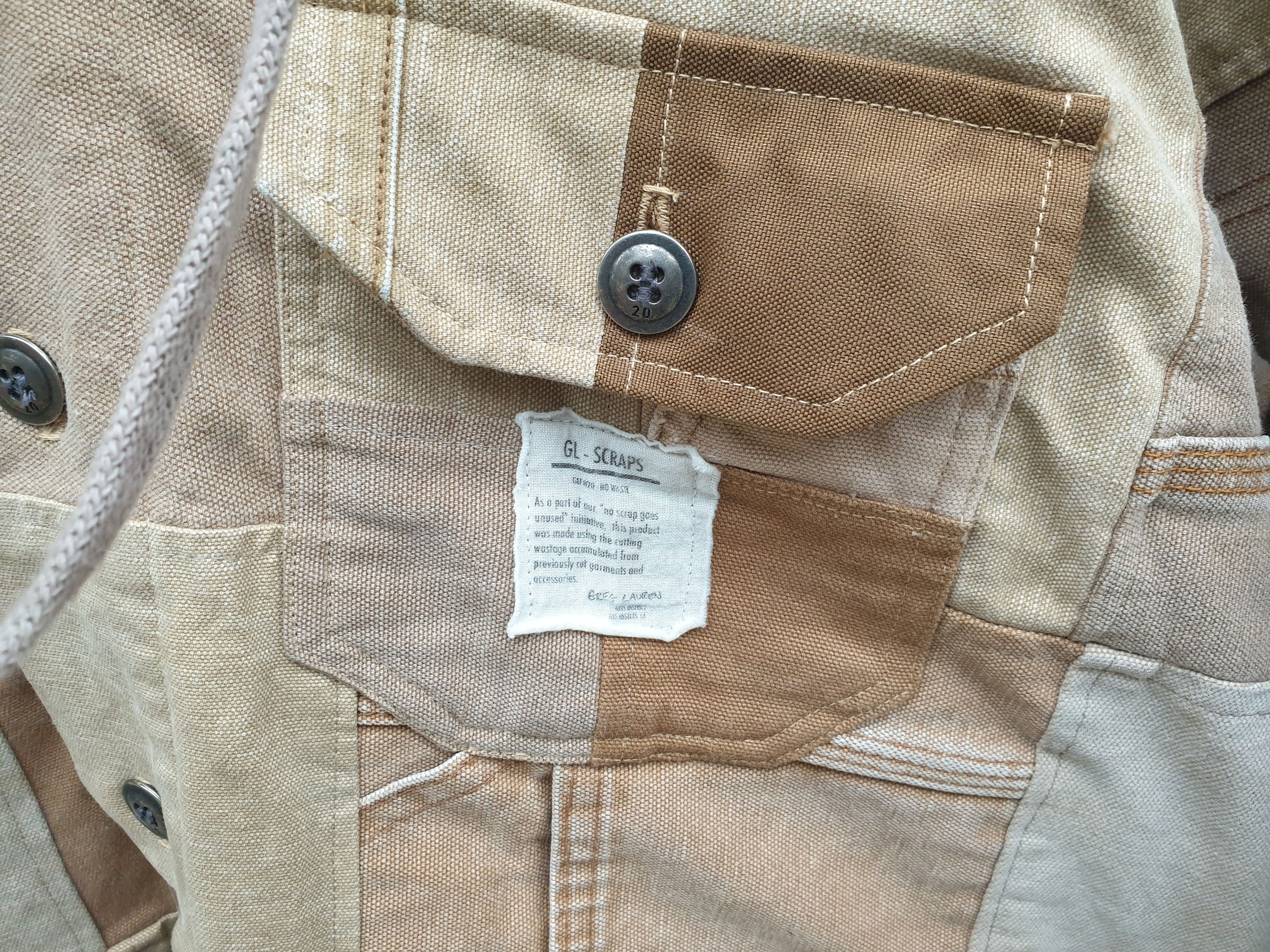 Greg Lauren $3750 GREG LAUREN Tan Work Canvas Scrapwork Hooded Jacket Size US XXL / EU 58 / 5 - 10 Thumbnail