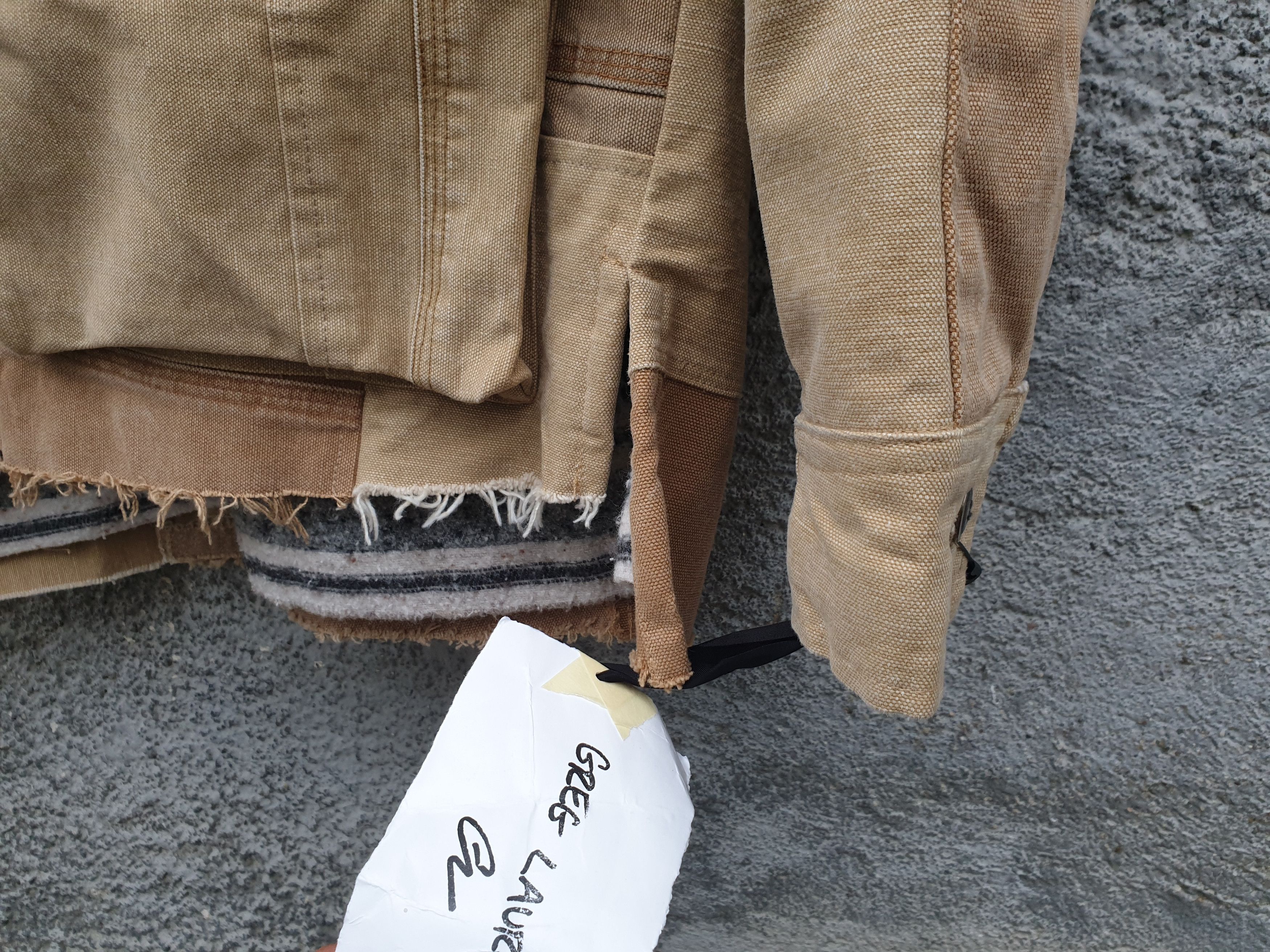 Greg Lauren $3750 GREG LAUREN Tan Work Canvas Scrapwork Hooded Jacket Size US XXL / EU 58 / 5 - 11 Thumbnail