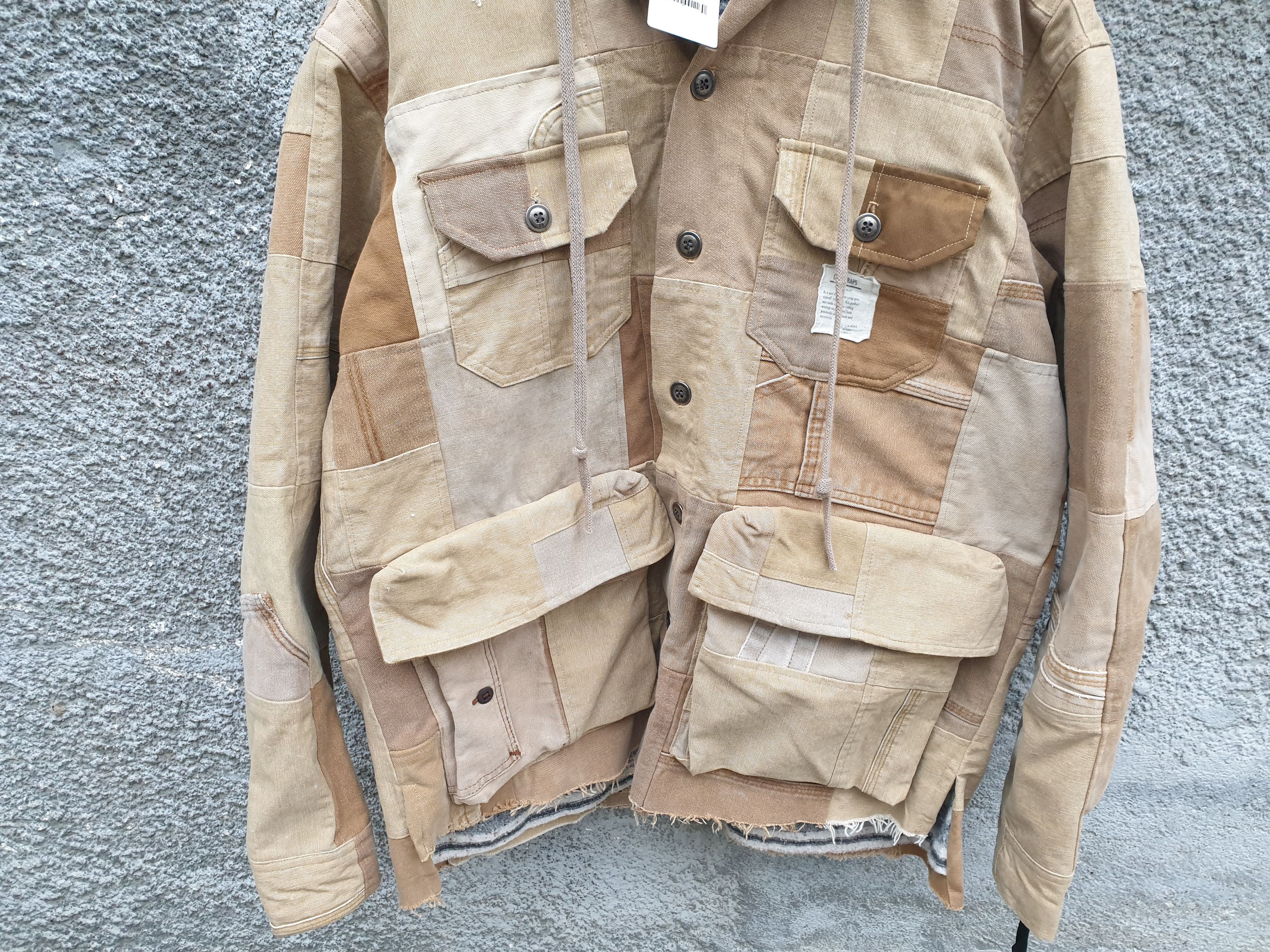 Greg Lauren $3750 GREG LAUREN Tan Work Canvas Scrapwork Hooded Jacket Size US XXL / EU 58 / 5 - 9 Thumbnail