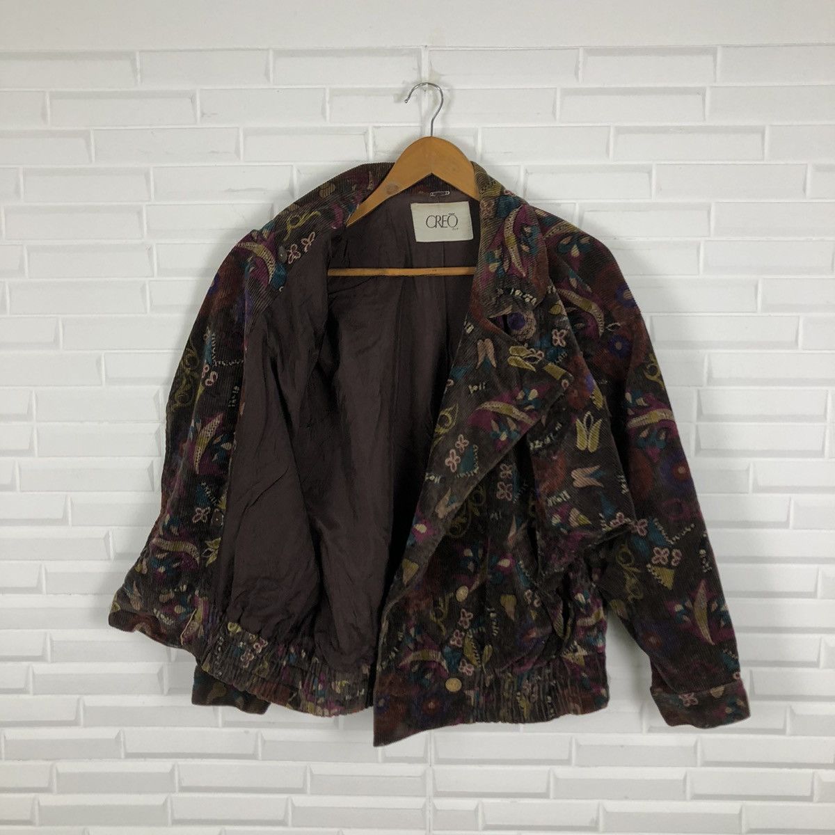 Japanese Brand FULLPRINT FLOWER BOMBER STYLE JACKET CORDUROY CREO Size US L / EU 52-54 / 3 - 11 Thumbnail