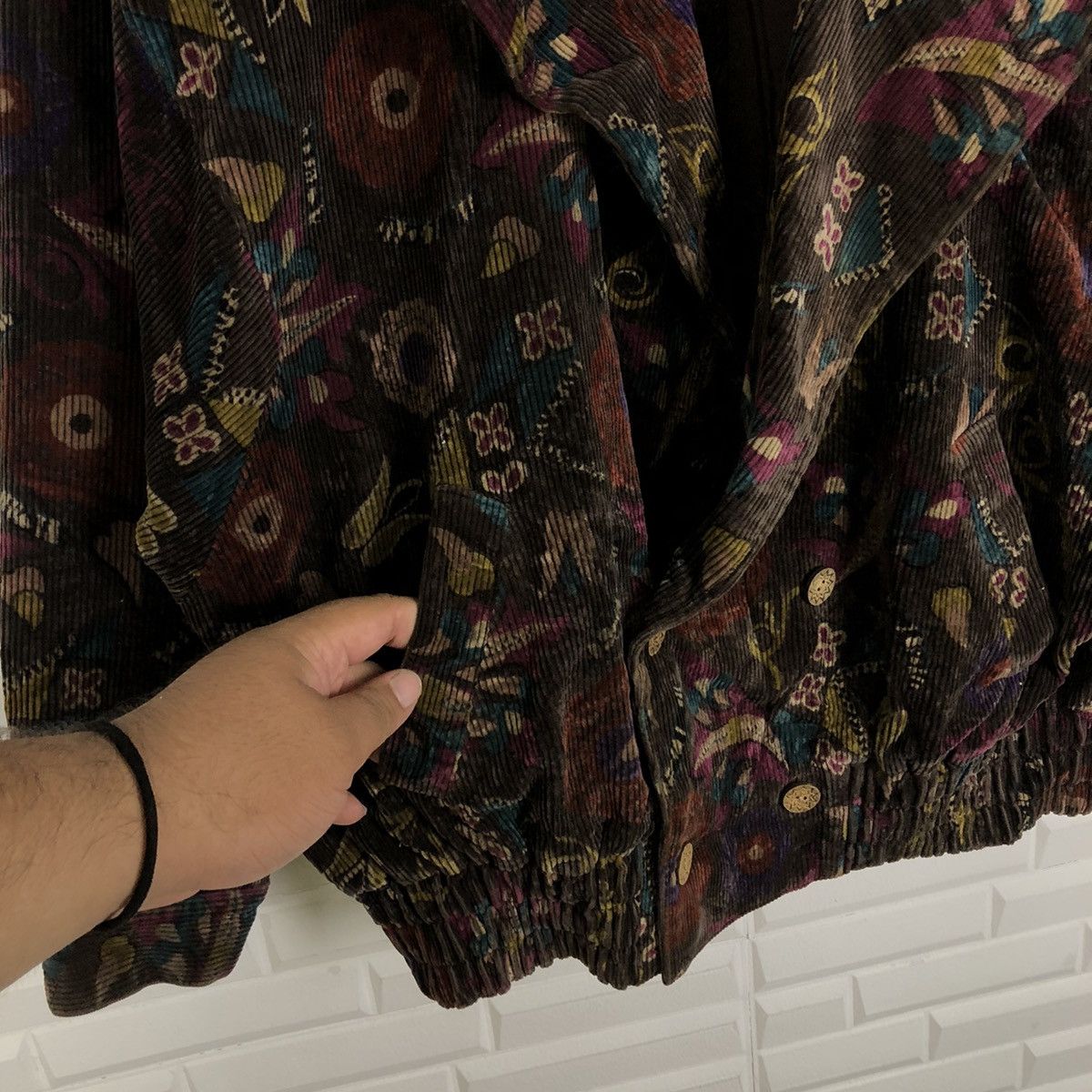 Japanese Brand FULLPRINT FLOWER BOMBER STYLE JACKET CORDUROY CREO Size US L / EU 52-54 / 3 - 5 Thumbnail