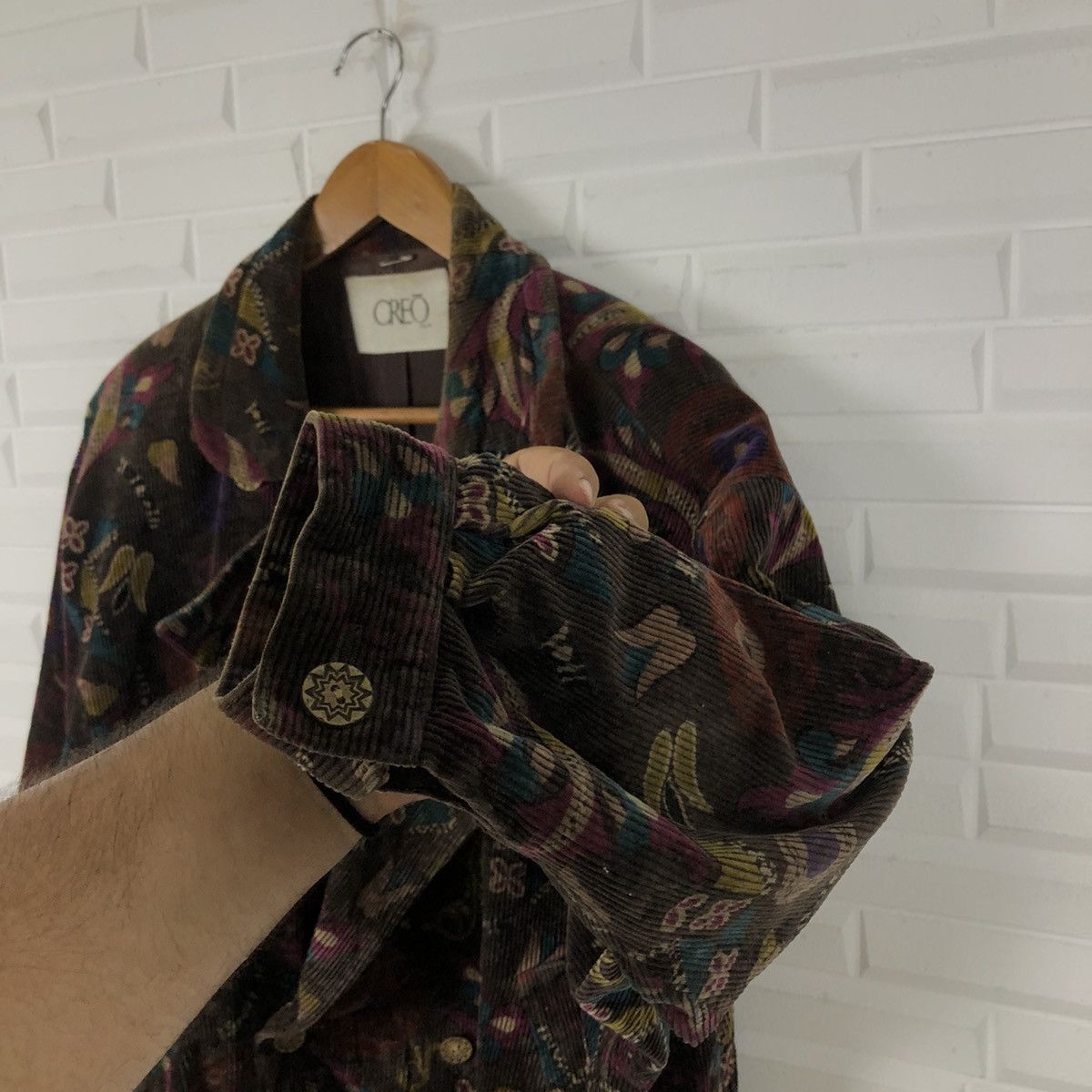 Japanese Brand FULLPRINT FLOWER BOMBER STYLE JACKET CORDUROY CREO Size US L / EU 52-54 / 3 - 6 Thumbnail