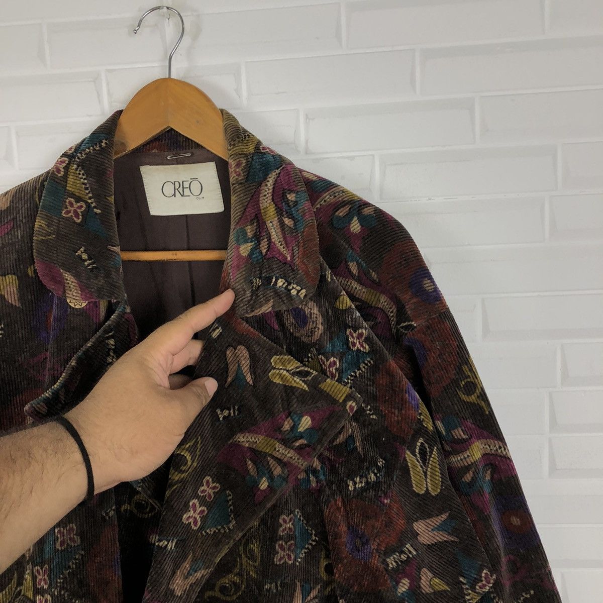 Japanese Brand FULLPRINT FLOWER BOMBER STYLE JACKET CORDUROY CREO Size US L / EU 52-54 / 3 - 2 Thumbnail