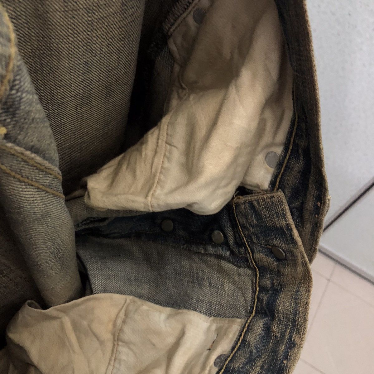 Japanese Brand SELVEDGES DENIM MEDIO QUADRO MADE IN JAPAN Size US 31 - 17 Thumbnail