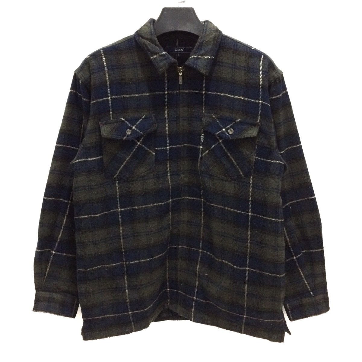 image of Zippo Plaid Tartan Wool Jacket in Blueblack, Men's (Size Large)
