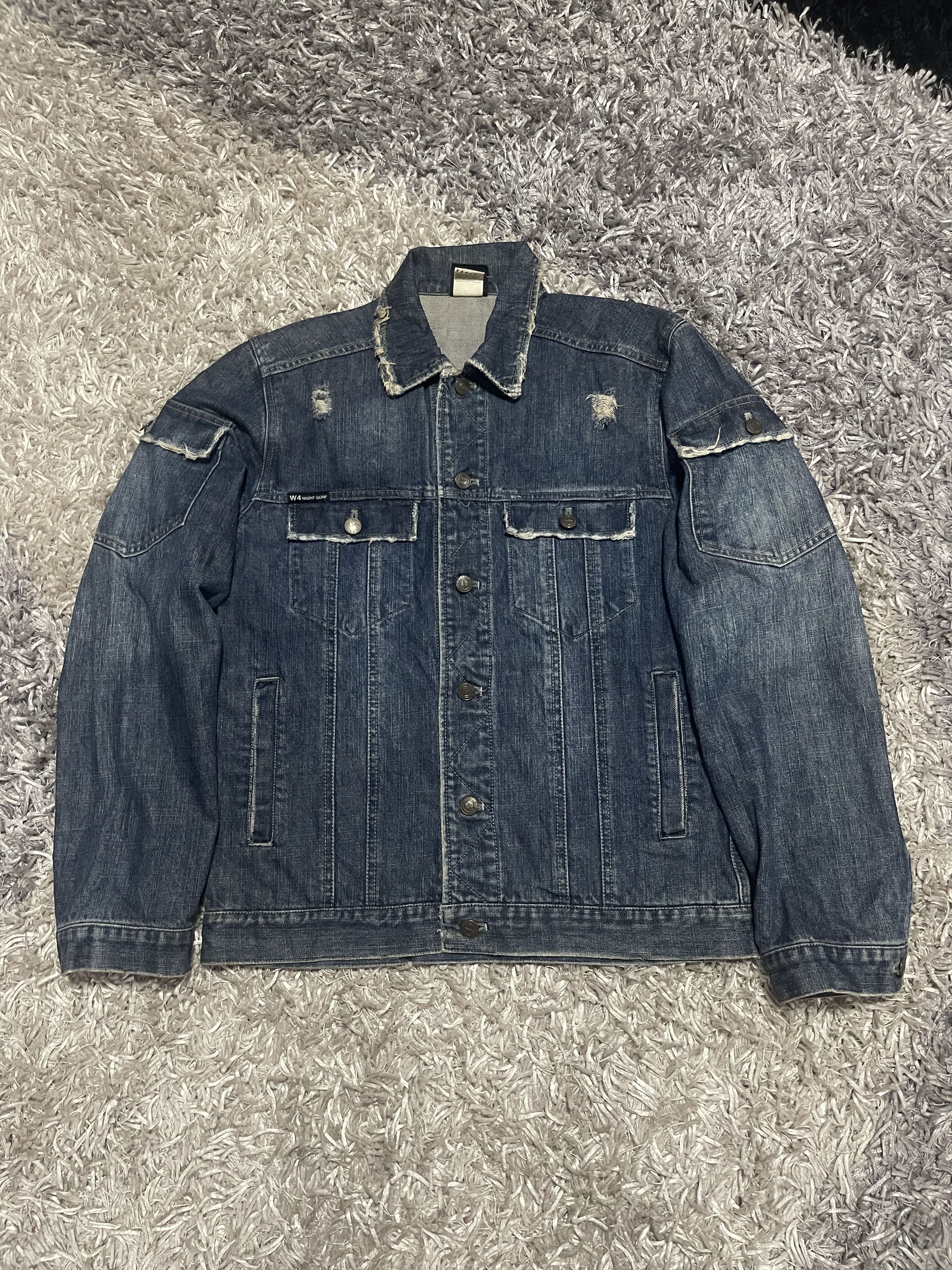 WFOUR DENIM JACKET DISTRESSED JAPAN