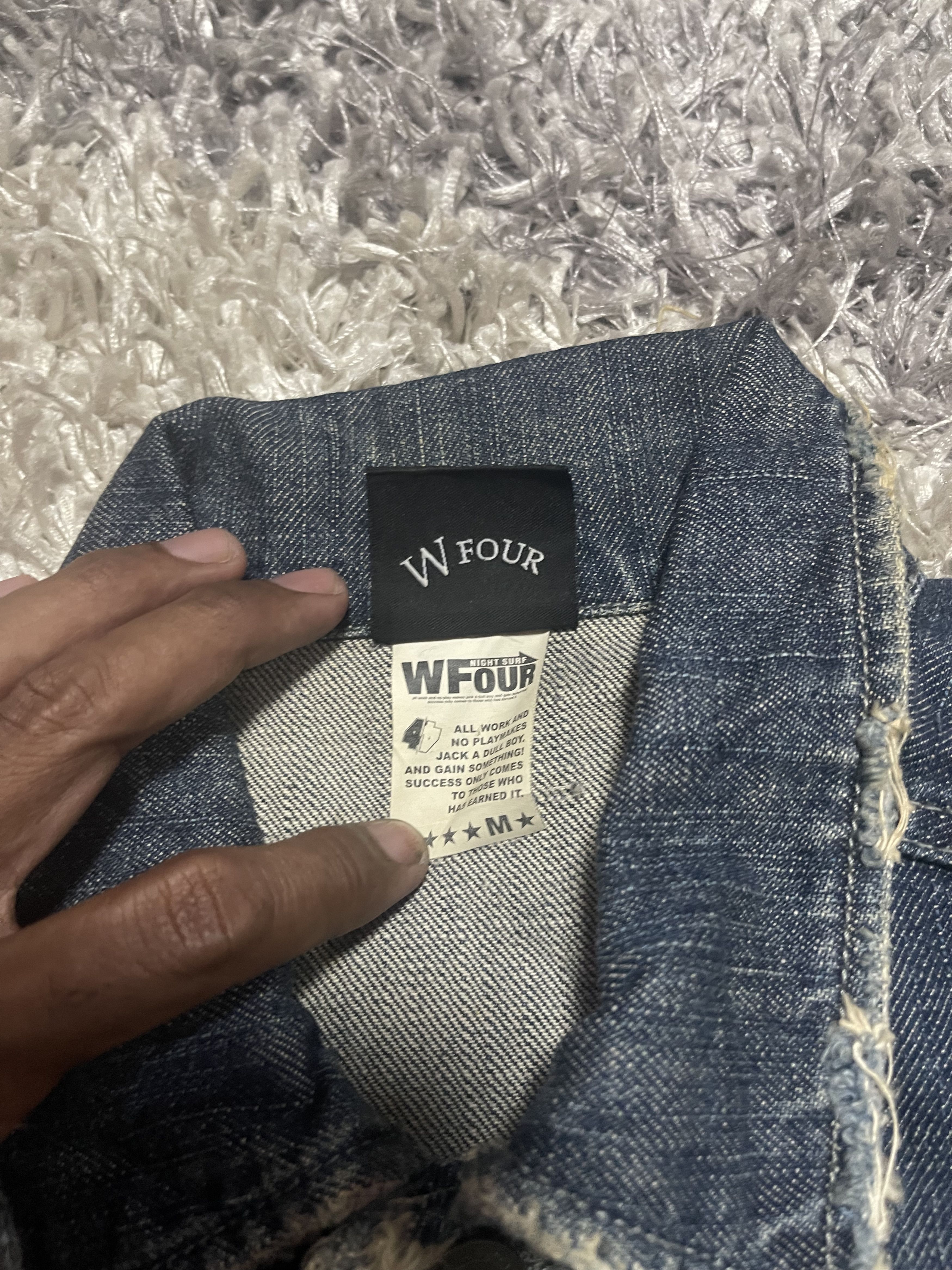 Japanese Brand WFOUR DENIM JACKET DISTRESSED JAPAN Size US M / EU 48-50 / 2 - 3 Thumbnail