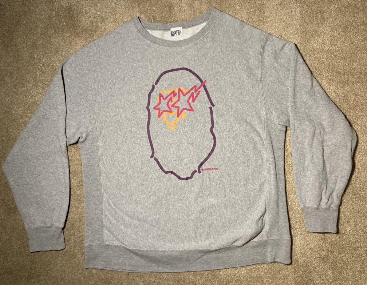 Bape 2007 Bape Sta Logo Ape Pink Gray Eyes Sweatshirt Large Nigo Size US L / EU 52-54 / 3 - 1 Thumbnail