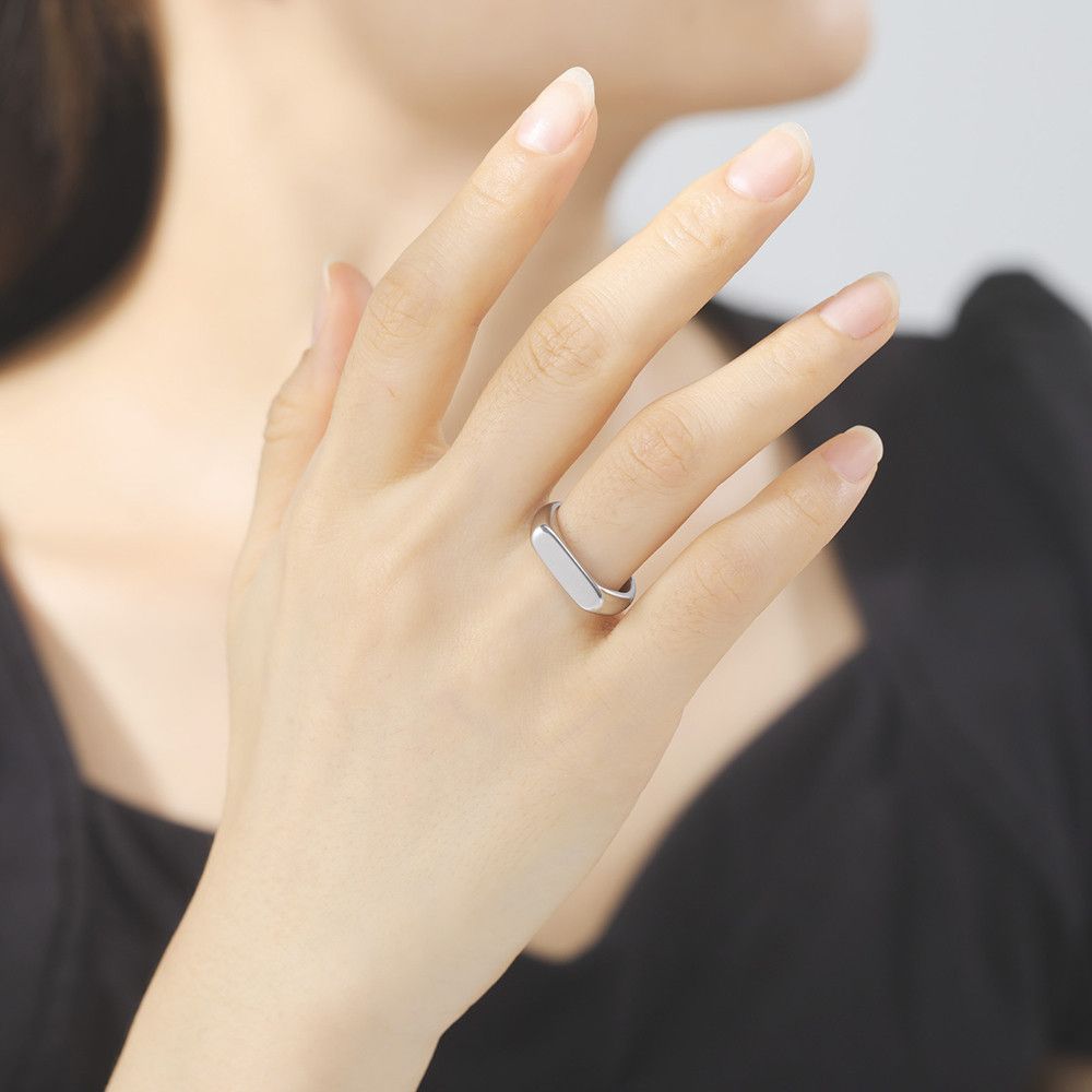 Jewelry Minimalist 5MM Signet Ring Size ONE SIZE - 2 Thumbnail