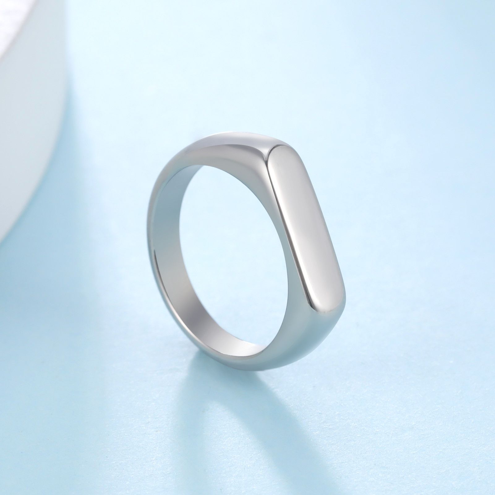 Jewelry Minimalist 5MM Signet Ring Size ONE SIZE - 1 Thumbnail