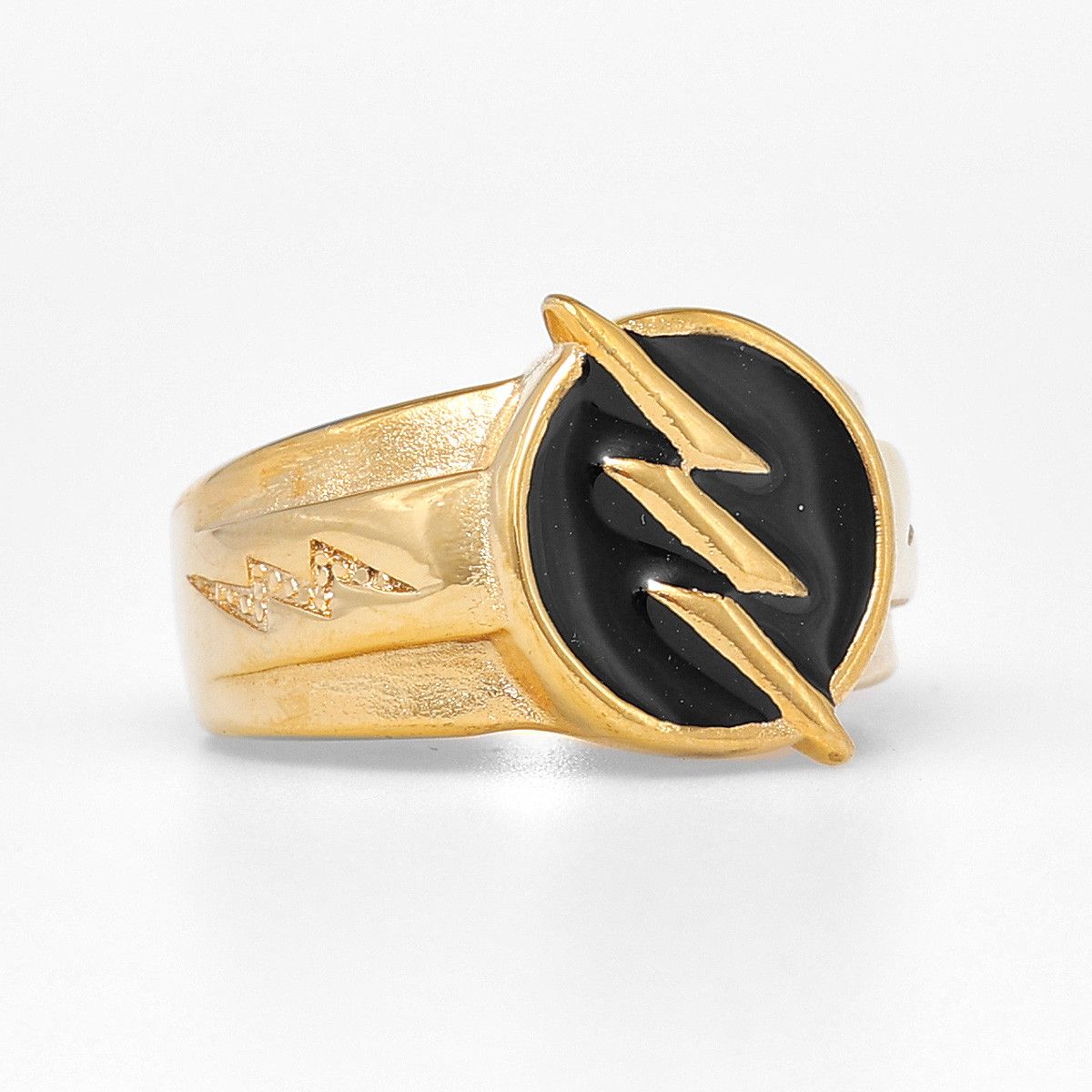 Jewelry Golden Plated Lightning Ring Size ONE SIZE - 1 Thumbnail