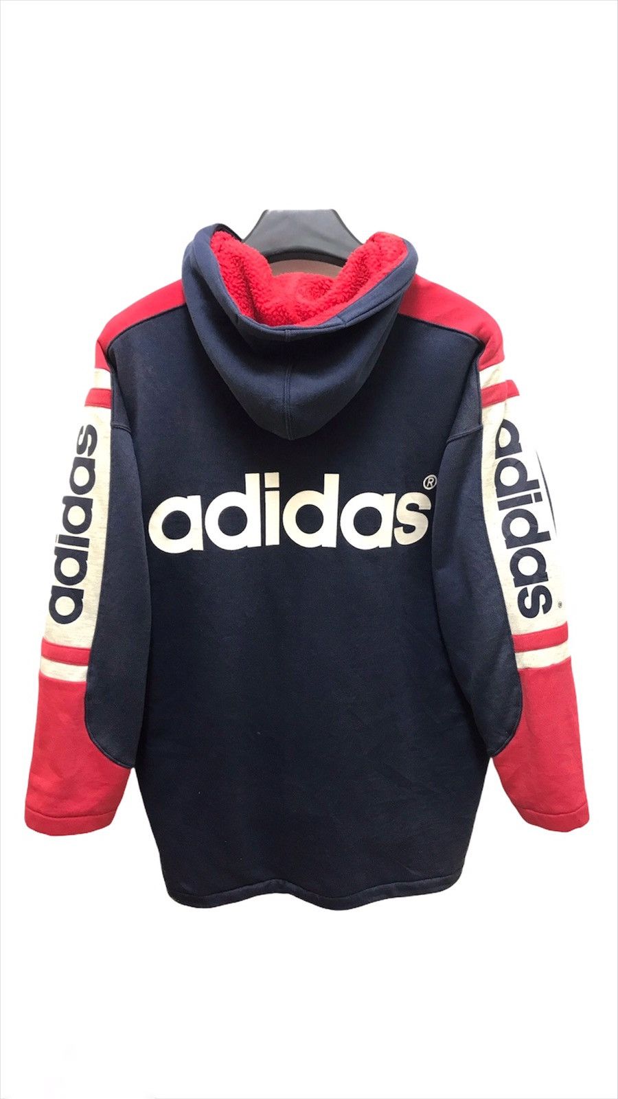 Adidas Adidas Trefoil Hoodie Sweater Vintage 90s Multi Colour Size US L / EU 52-54 / 3 - 4 Thumbnail