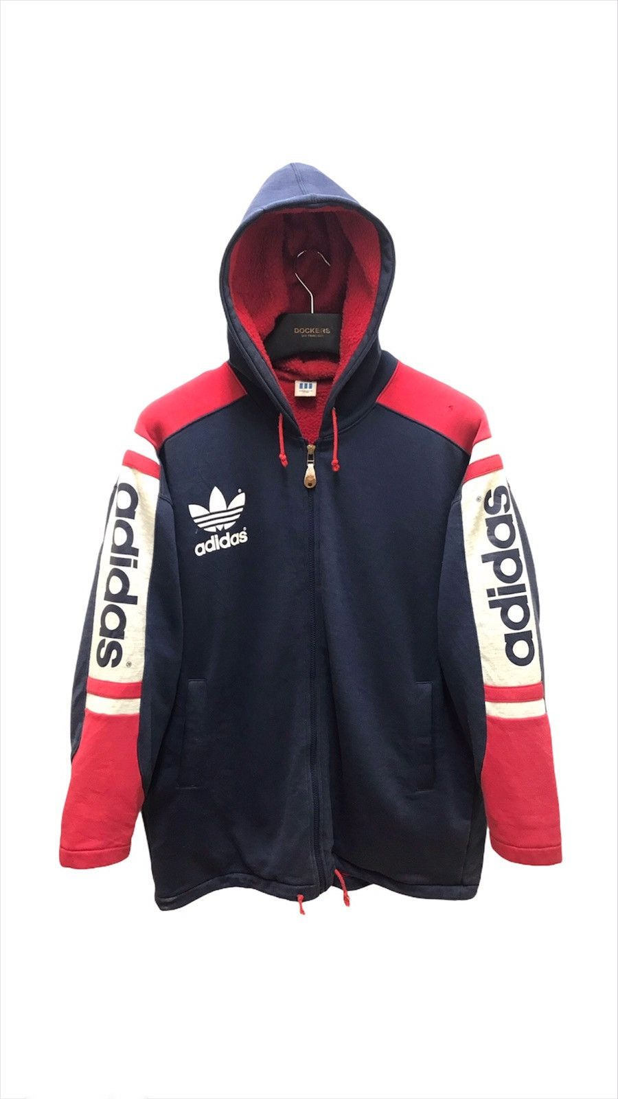 Adidas Adidas Trefoil Hoodie Sweater Vintage 90s Multi Colour Size US L / EU 52-54 / 3 - 1 Thumbnail