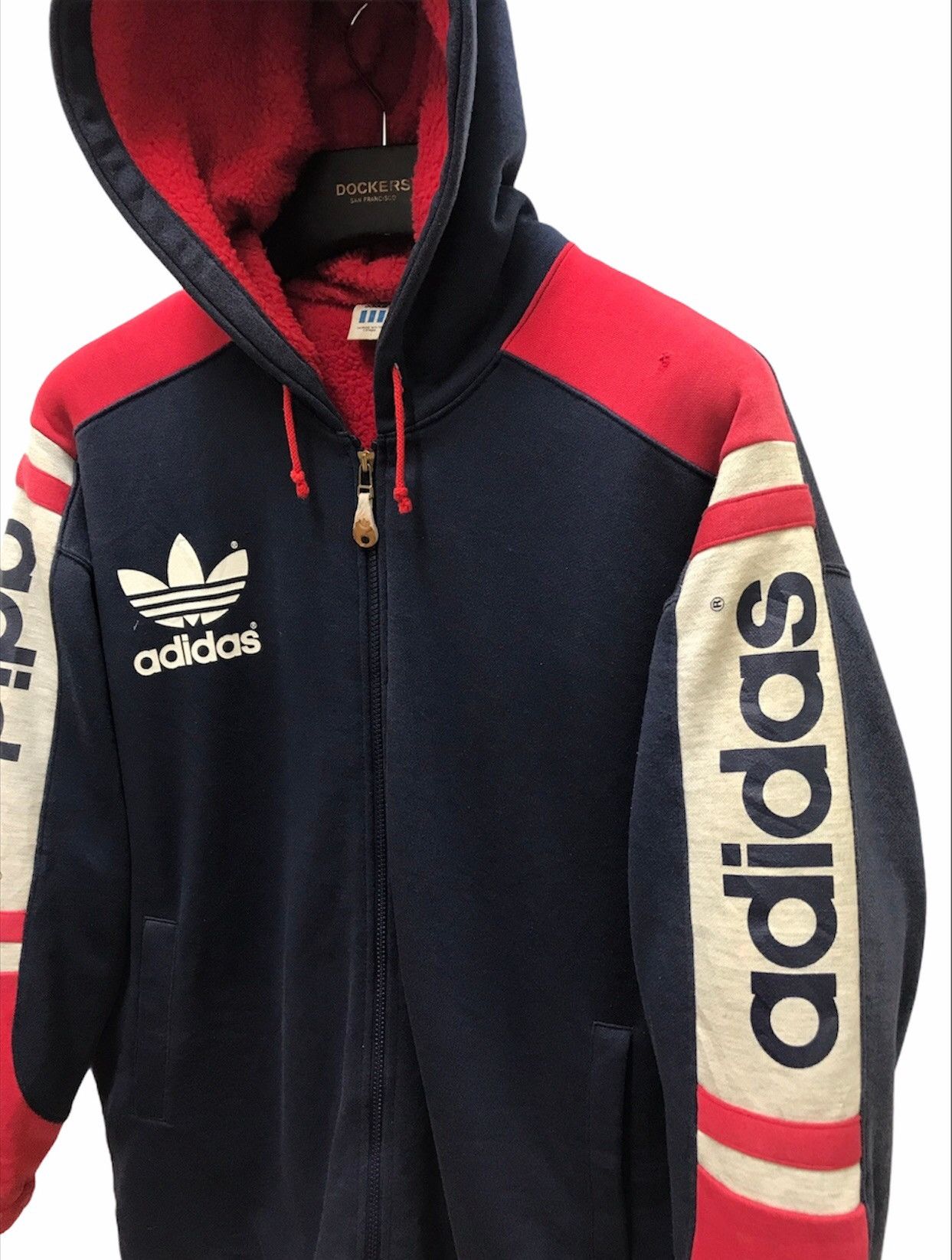 Adidas Adidas Trefoil Hoodie Sweater Vintage 90s Multi Colour Size US L / EU 52-54 / 3 - 2 Thumbnail