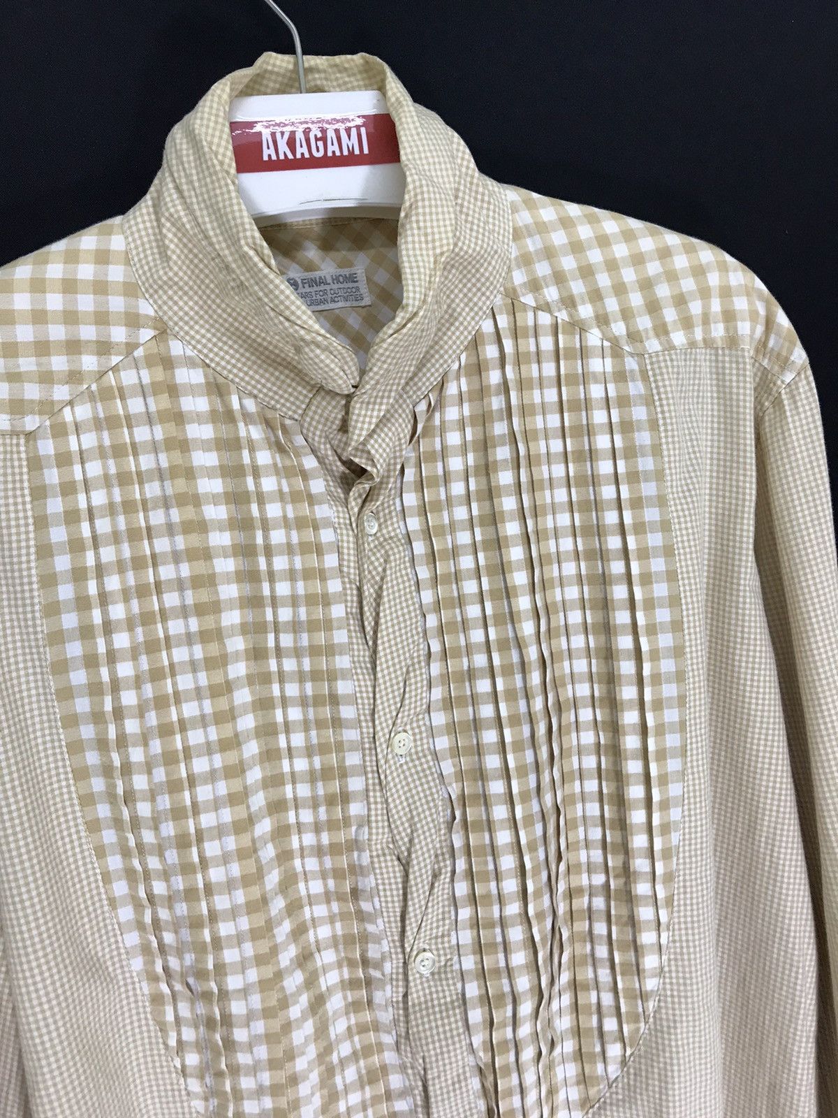 Final Home Final Home Check Plaid Button Shirt Shawl Collar 6🟩2 Size US M / EU 48-50 / 2 - 1 Thumbnail