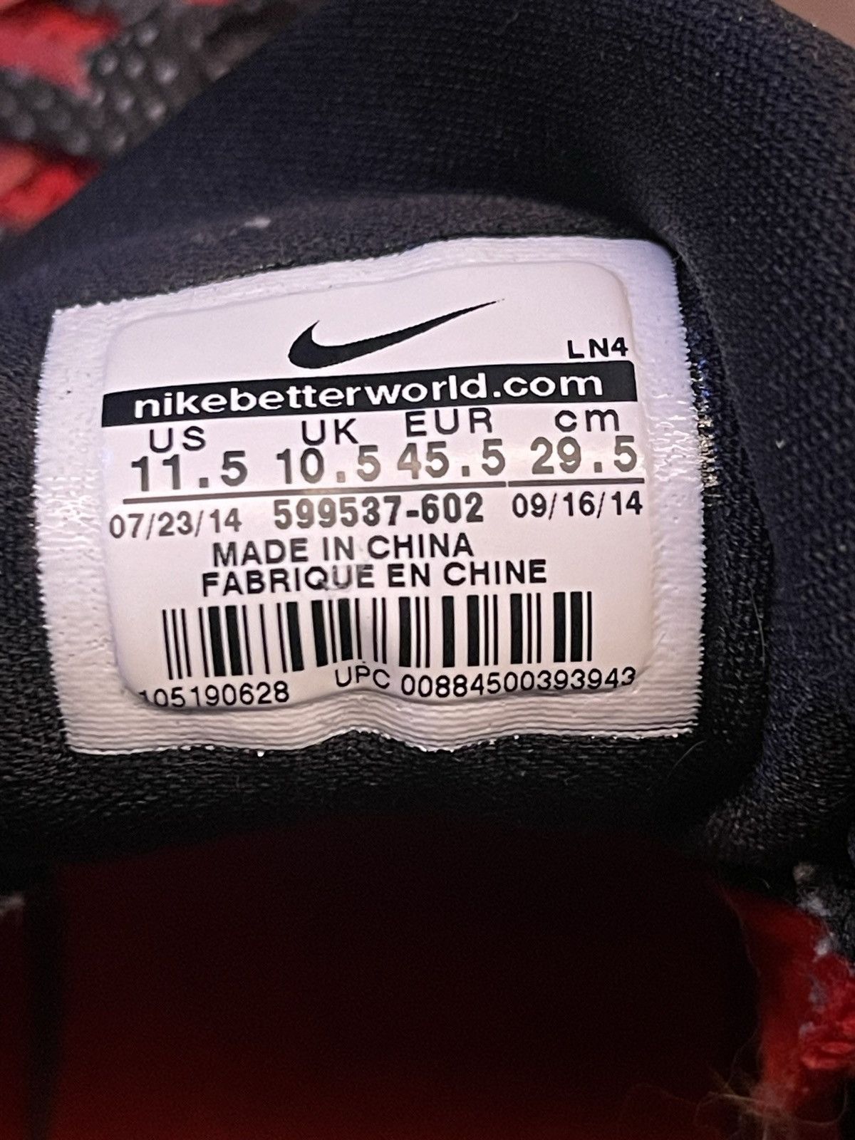 Nike × Vintage Nike Hyperdunk 2013 UNIVERSITY RED/METALLIC SILVER/BLACK Size US 11.5 / EU 44-45 - 6 Thumbnail