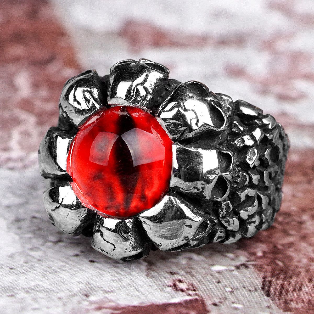 Jewelry Devil Eye Rock Gothic Ring Size ONE SIZE - 1 Thumbnail