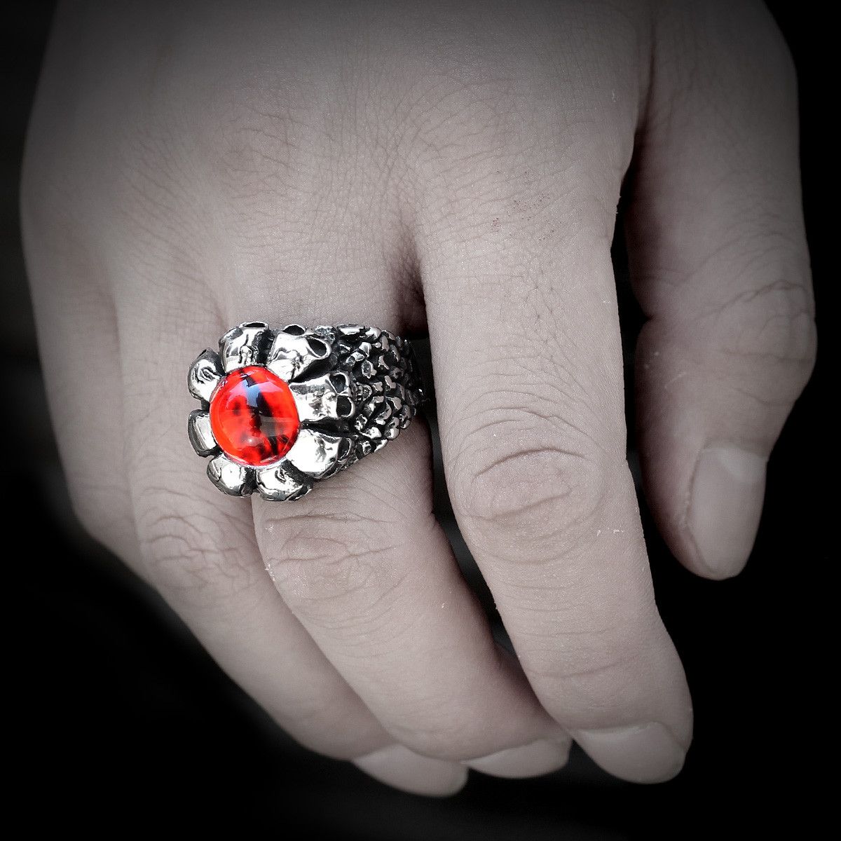 Jewelry Devil Eye Rock Gothic Ring Size ONE SIZE - 2 Thumbnail