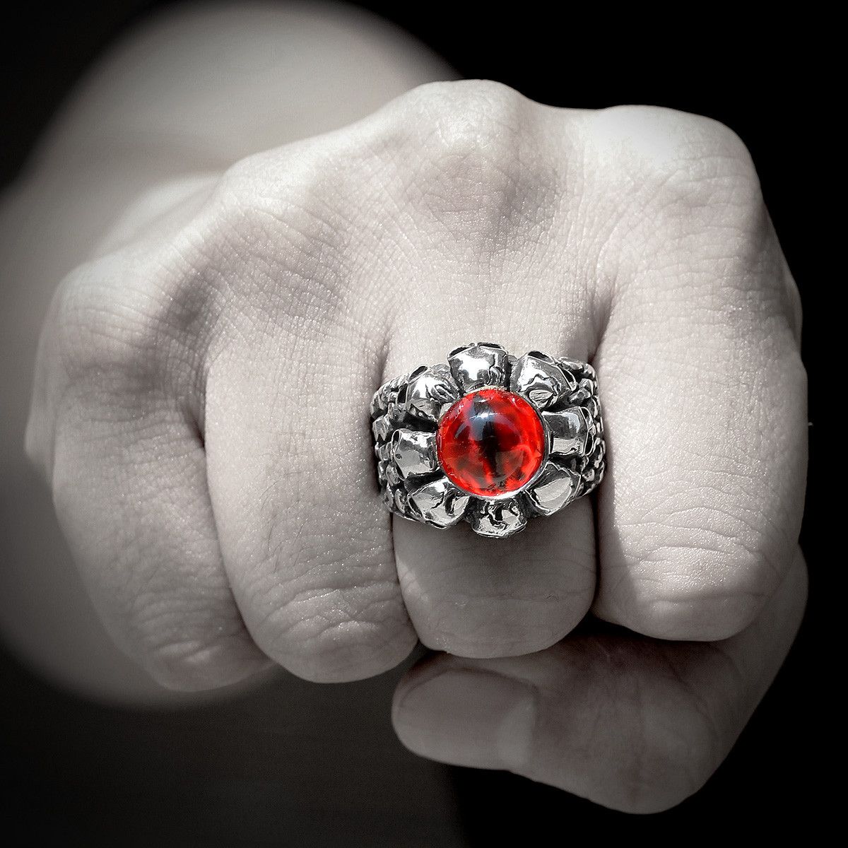 Jewelry Devil Eye Rock Gothic Ring Size ONE SIZE - 3 Thumbnail