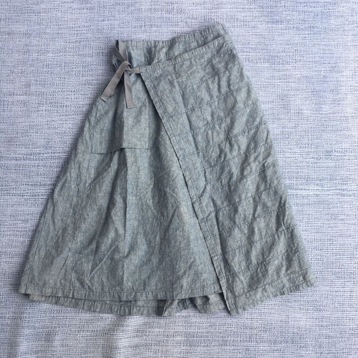 image of Issey Miyake Plantation Blue Skirt, Women's (Size 30)