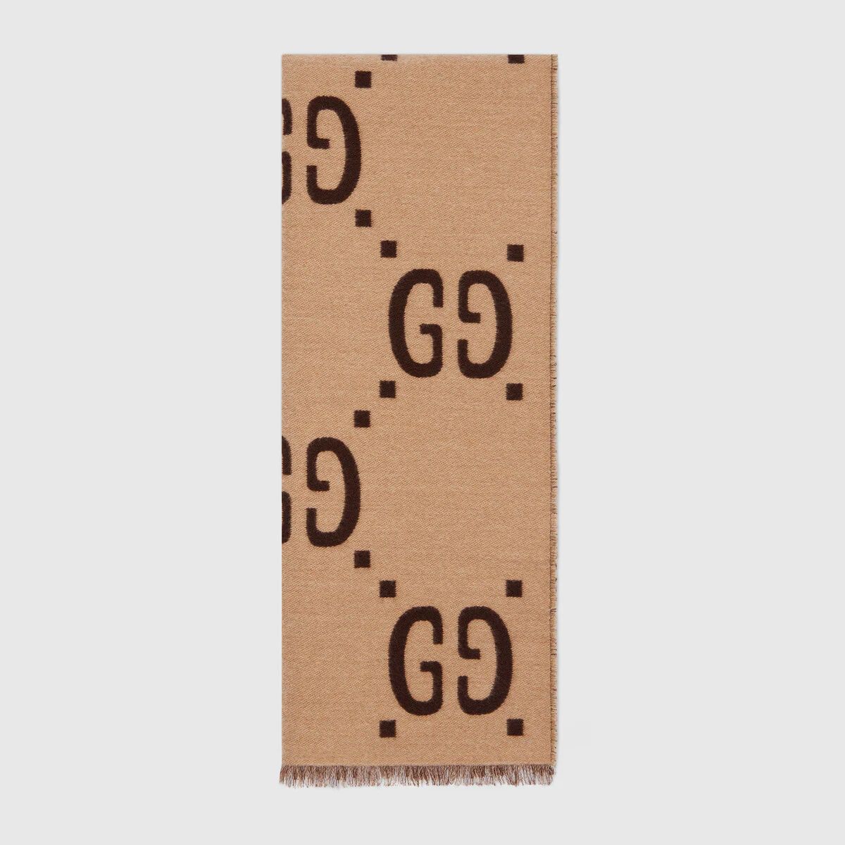 Gucci Monogram GG Scarf Wrap Velour Velvet Brown 16g65