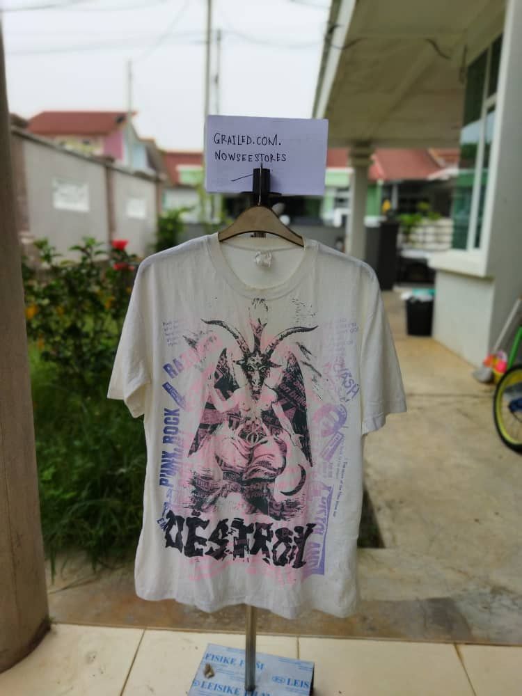 image of Band Tees x Rock Band Grailed Vintage Destroy Crusty Punk Band Tee's in White, Men's (Size Medium)