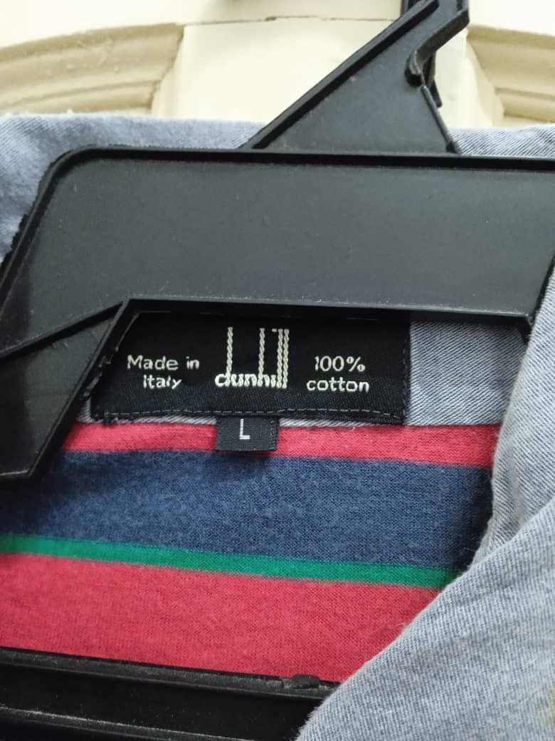 Alfred Dunhill × Vintage 🔥BIN/OFFER🔥 VTG ALFRED DUNHILL SSTRIPE POLO TEE Size US L / EU 52-54 / 3 - 3 Thumbnail