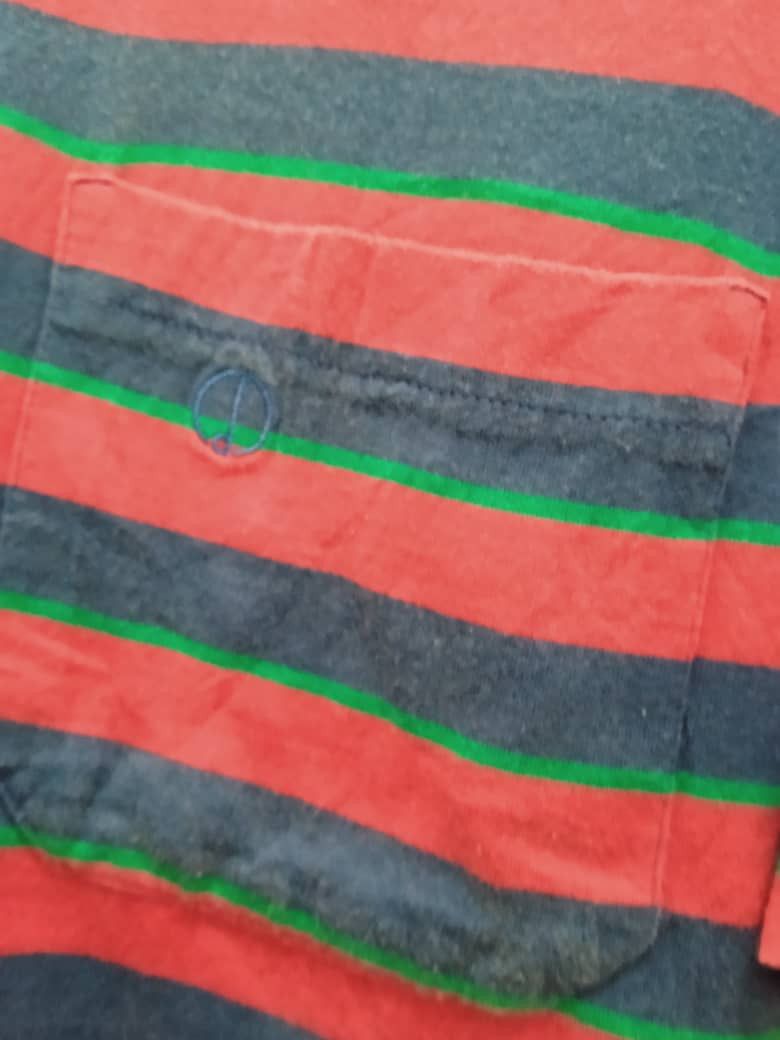 Alfred Dunhill × Vintage 🔥BIN/OFFER🔥 VTG ALFRED DUNHILL SSTRIPE POLO TEE Size US L / EU 52-54 / 3 - 5 Thumbnail