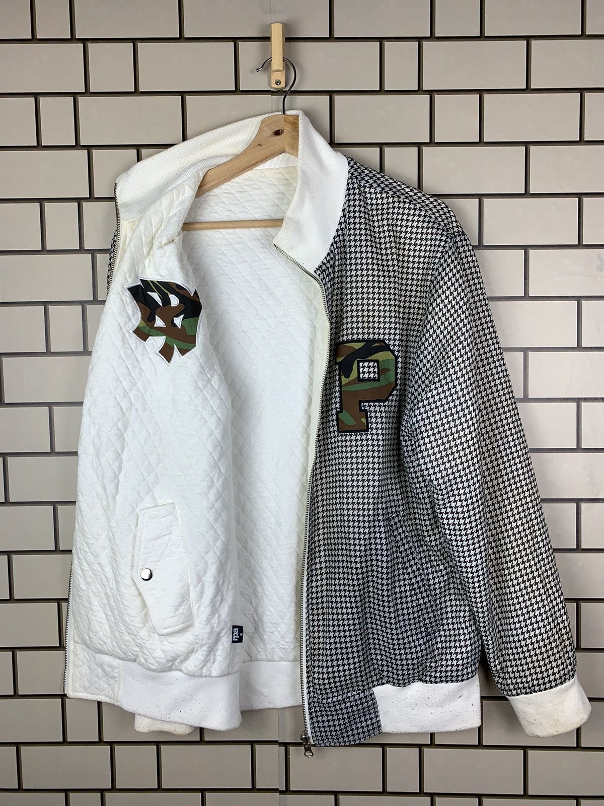 image of Npathletics Camo Reversible Jacket in White Camo, Men's (Size Medium)
