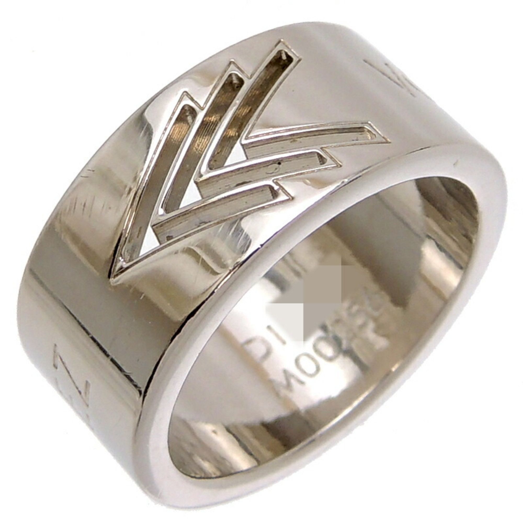 LOUIS VUITTON Louis Vuitton Petitburg Emplant Ring #49 9.5 Women's K18  White Gold Ring/Ring