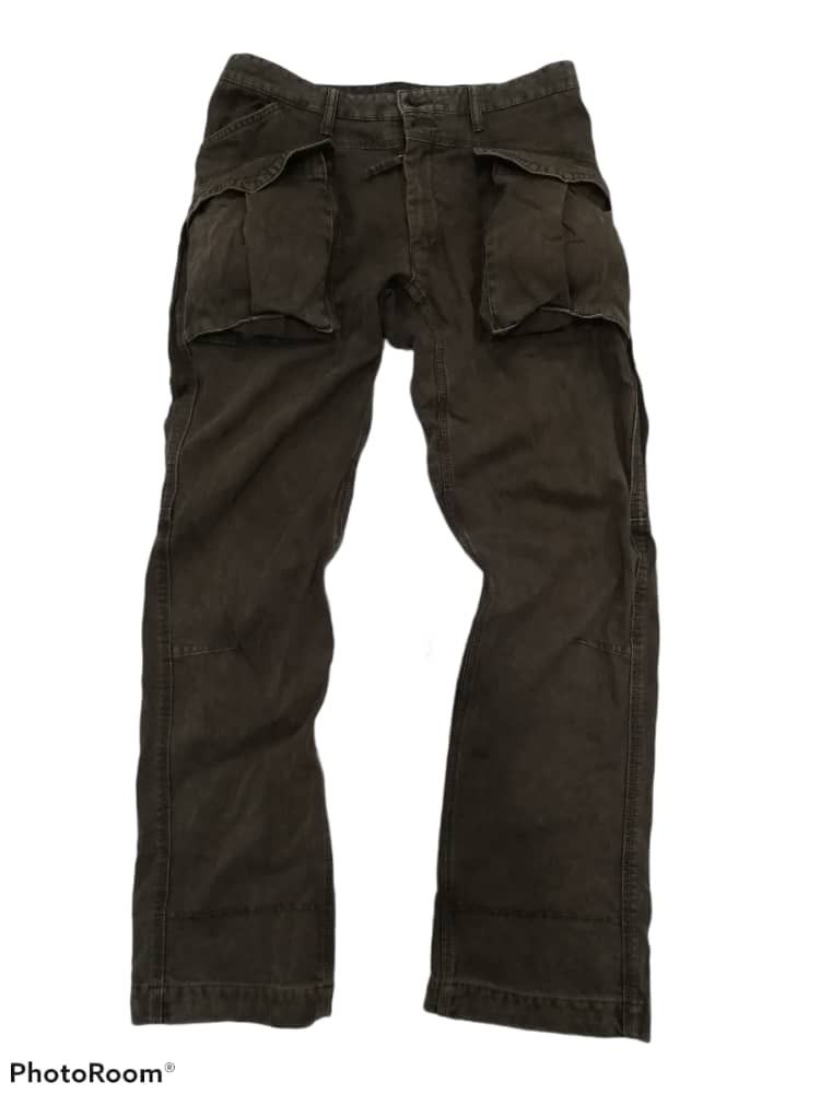 image of Hoo Koo 3D Pocket Pants Bondage Multipocket Cargo Pants in Light Brown Sunfaded, Men's (Size 33)