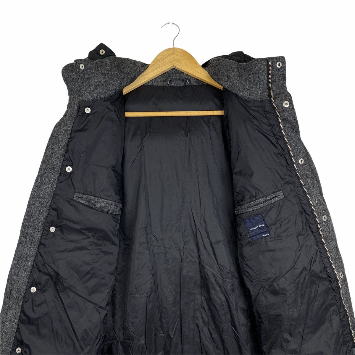 SHIPS × Ships Jet Blue × Vintage VINTAGE SHIPS JET BLUE PUFFER HOODIE JACKET Size US S / EU 44-46 / 1 - 7 Thumbnail