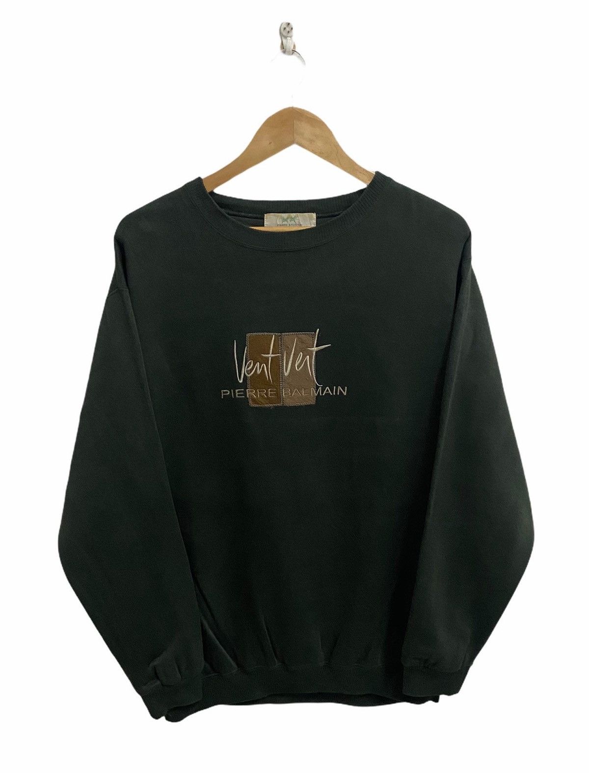 Pierre Balmain × Vintage Vintage PIERRE BALMAIN Paris Big Logo Sweatshirt Pullover Size US M / EU 48-50 / 2 - 1 Thumbnail