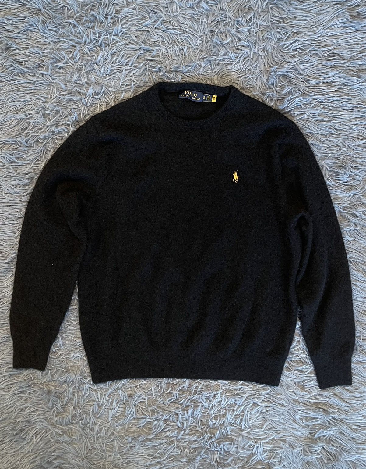 Polo Ralph Lauren Polo Ralph Lauren wool fuzzy mohair style black sweater Size XL / US 12-14 / IT 48-50 - 1 Thumbnail