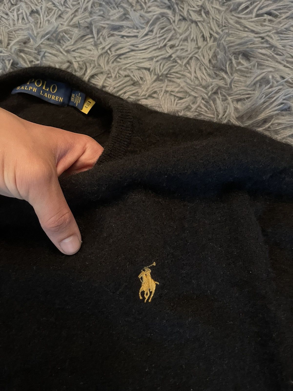 Polo Ralph Lauren Polo Ralph Lauren wool fuzzy mohair style black sweater Size XL / US 12-14 / IT 48-50 - 4 Thumbnail