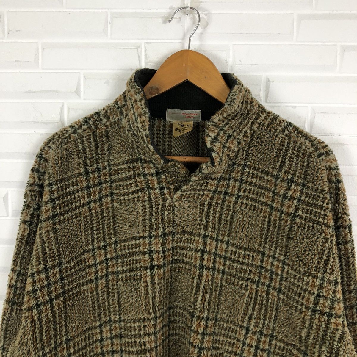 Japanese Brand VARSITY JACKET REVE JAPAN TOKYO HERRINGBONE WOOL Size US L / EU 52-54 / 3 - 2 Thumbnail
