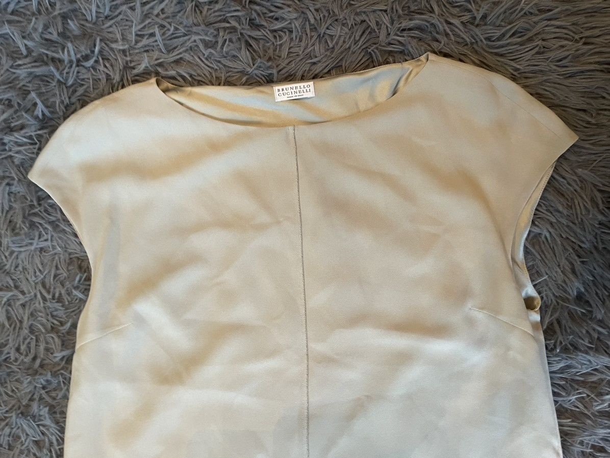 Brunello Cucinelli Brunello Cucinelli 100% silk blouse Size L / US 10 / IT 46 - 3 Thumbnail