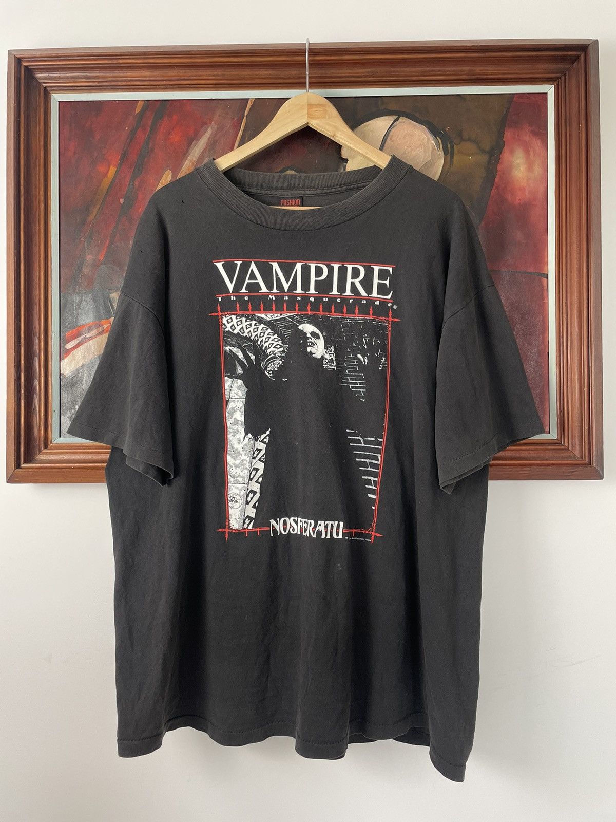 image of Expert Horror x Fashion Victim 90's Vintage Vampire The Masquerade Nosferatu Horror Movie Ts in Bla