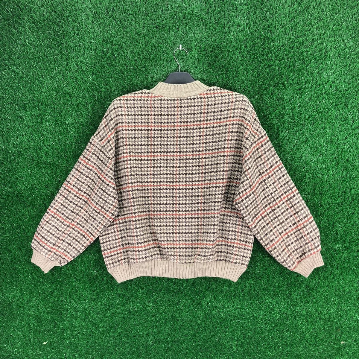Japanese Brand Vintage Wool Sweater Baggy Houndstooth by Spray Premium Size M / US 6-8 / IT 42-44 - 4 Thumbnail